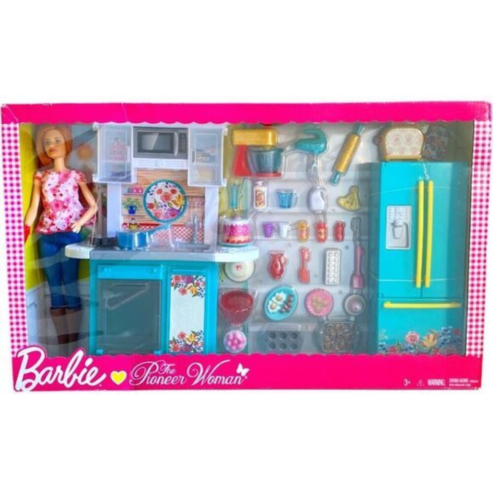Barbie as Pioneer Woman with Ree Drummond Doll Kitchen Playset Rare 2018‎ Set